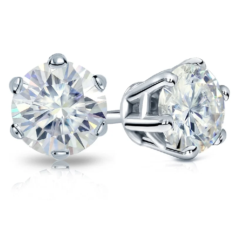 Auriya Platinum 5ctw Round Moissanite Stud Earrings