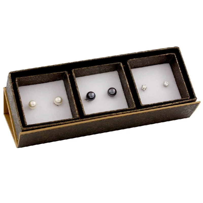 Sterling Silver Freshwater Pearl Round Stud Earrings (7-8mm)