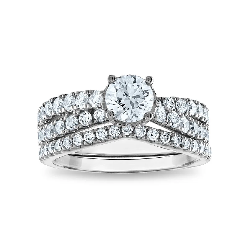 1-3/4 CTW Lab Grown Diamond Bridal Set in 14KT White Gold