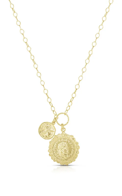 Double Coin Statement Necklace