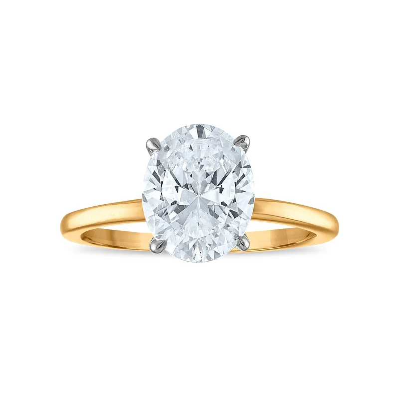 Signature EcoLove Diamond Dreams 2 CTW Lab Grown Oval Solitaire Ring in 14KT Gold