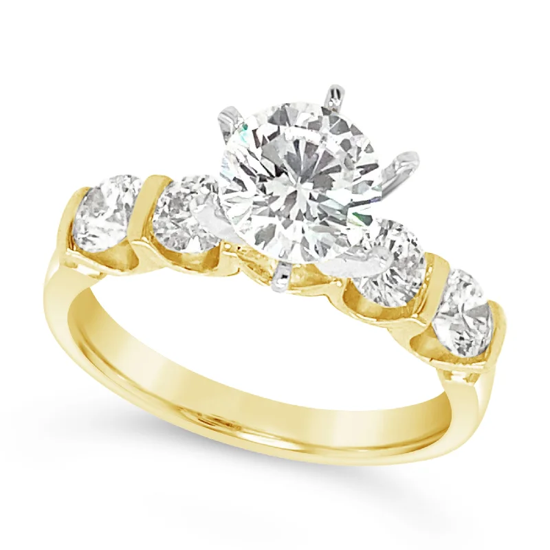 Four Round Diamond Engagement Mounting