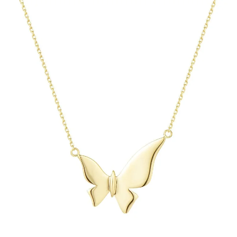 "Bright Tango" Butterfly 14K Yellow Gold Necklace