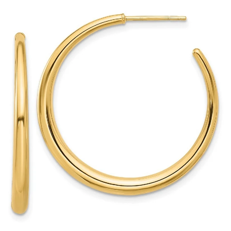 Curata 14k Yellow Gold Polished Hoop Post Earrings - 32.1x32.2mm