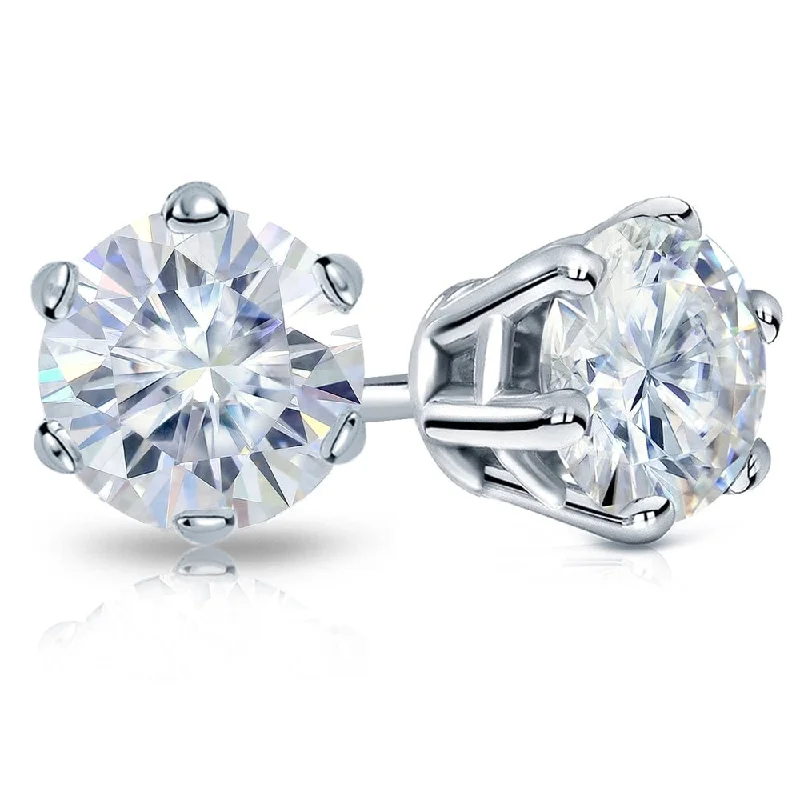 Auriya 14k Gold 5ctw Round Moissanite Stud Earrings