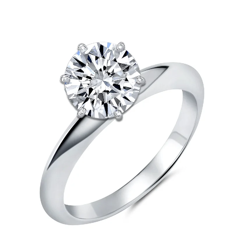 Crislu Platinum Plated Sterling Silver and Cubic Zirconia Ring