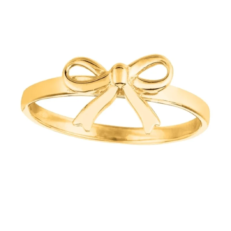 Shiny Bow Ring in 10KT Yellow Gold SZ 7