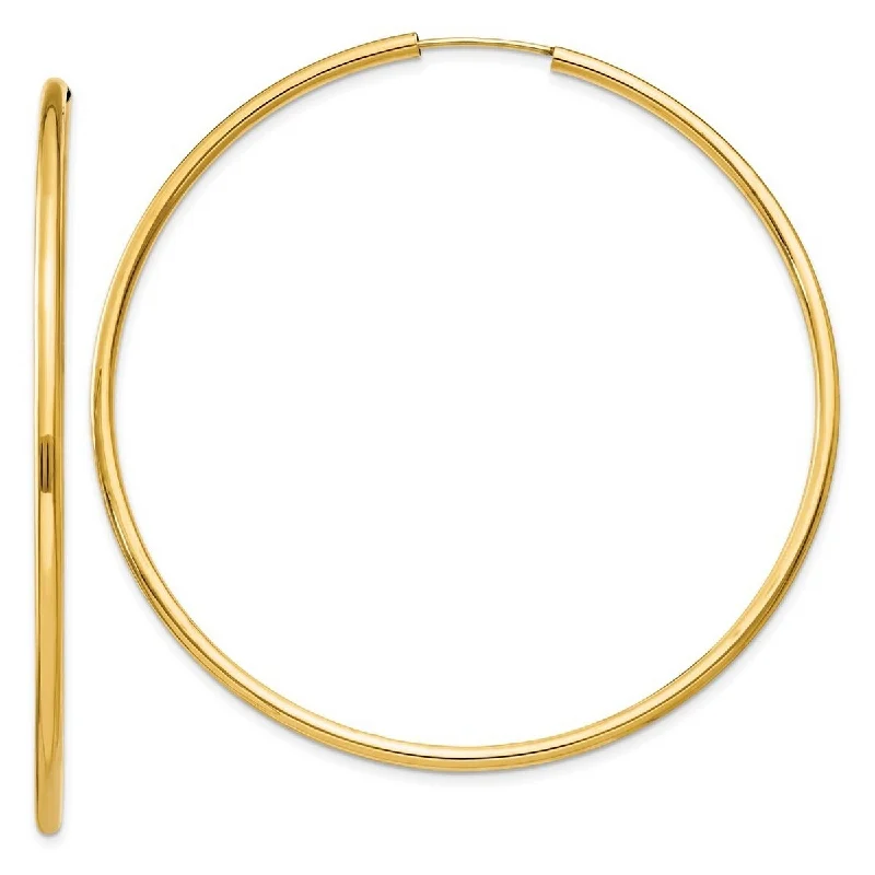 Curata 10k Yellow Gold Polished Round Endless Hoop Earrings - 56x56mm