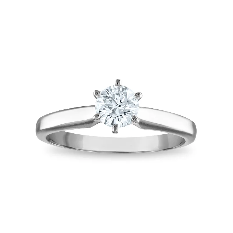 Signature Certificate EcoLove 3/4 CTW Round Lab Grown Diamond Solitaire Engagement Ring in 14KT White Gold