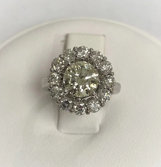 14kt White Gold Diamond Halo Engagement Ring