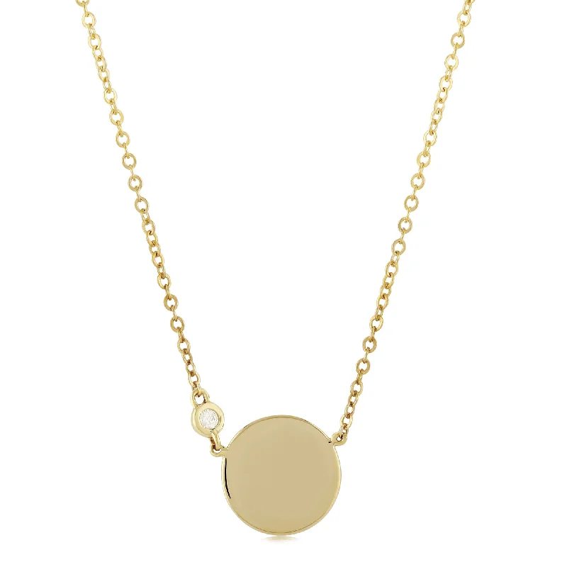 Gold Disc with Diamond Accent