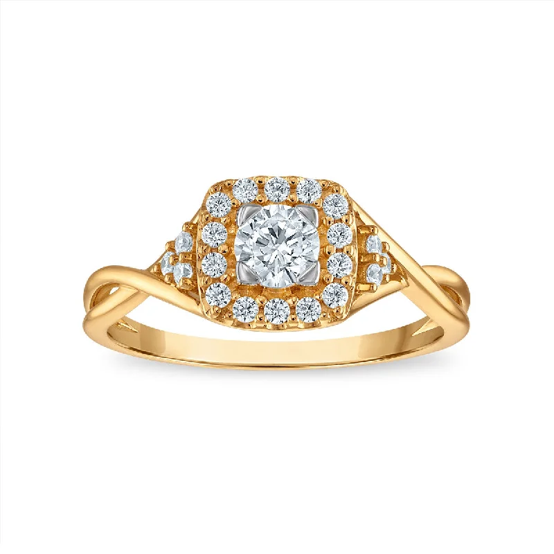 EcoLove 1/2 CTW Lab Grown Diamond Halo Engagement Ring in 10KT Gold