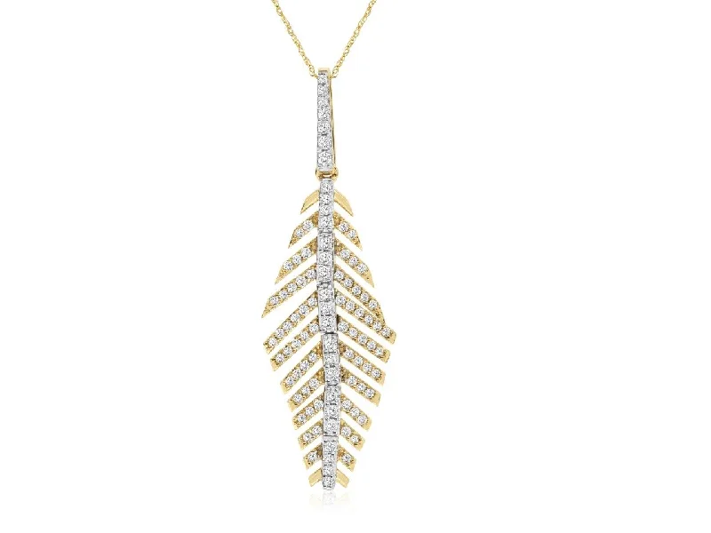 Diamond Feather Necklace