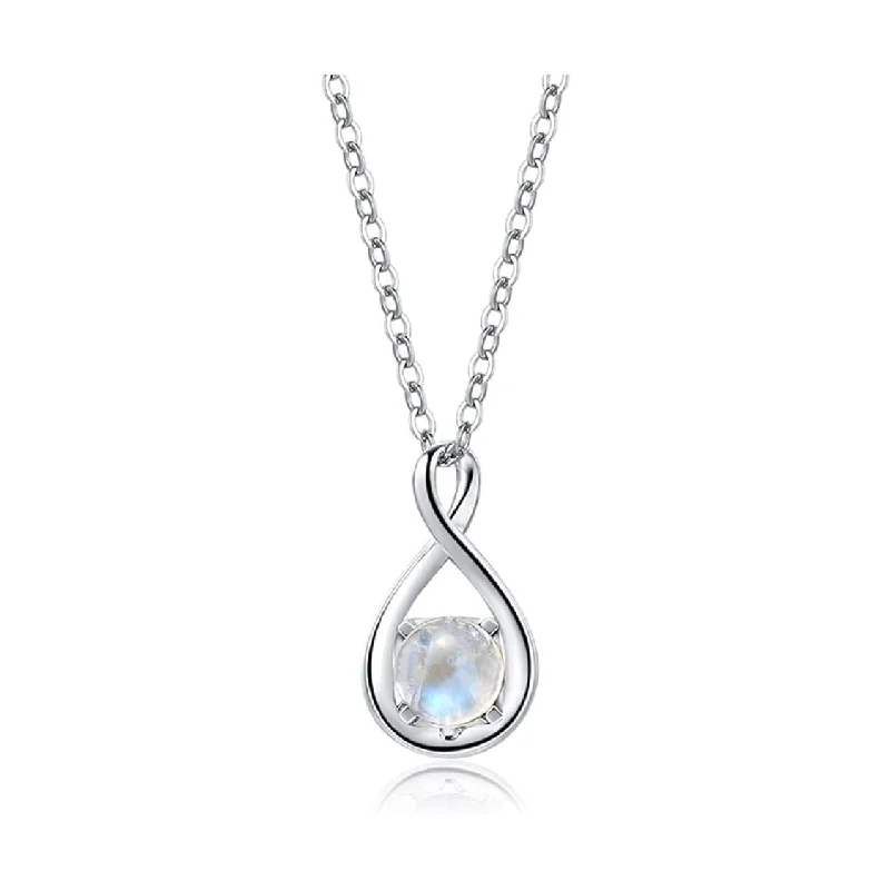 "Birthstone" June Gemstone Sterling Silver Necklace