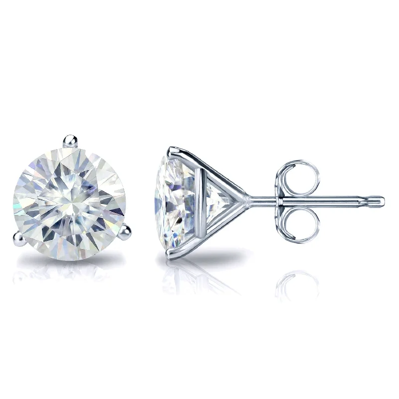 Auriya 1ctw Round Moissanite Stud Earrings 14k Gold Martini-set - 5 mm