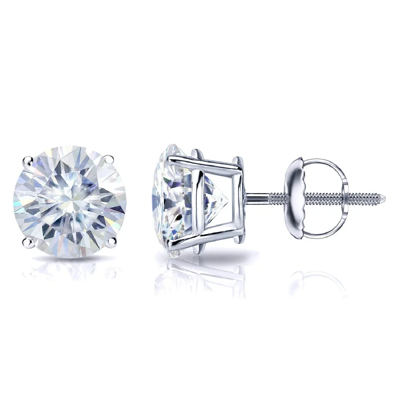 Auriya 1ct TW Round Moissanite Stud Earrings Platinum - 5 mm