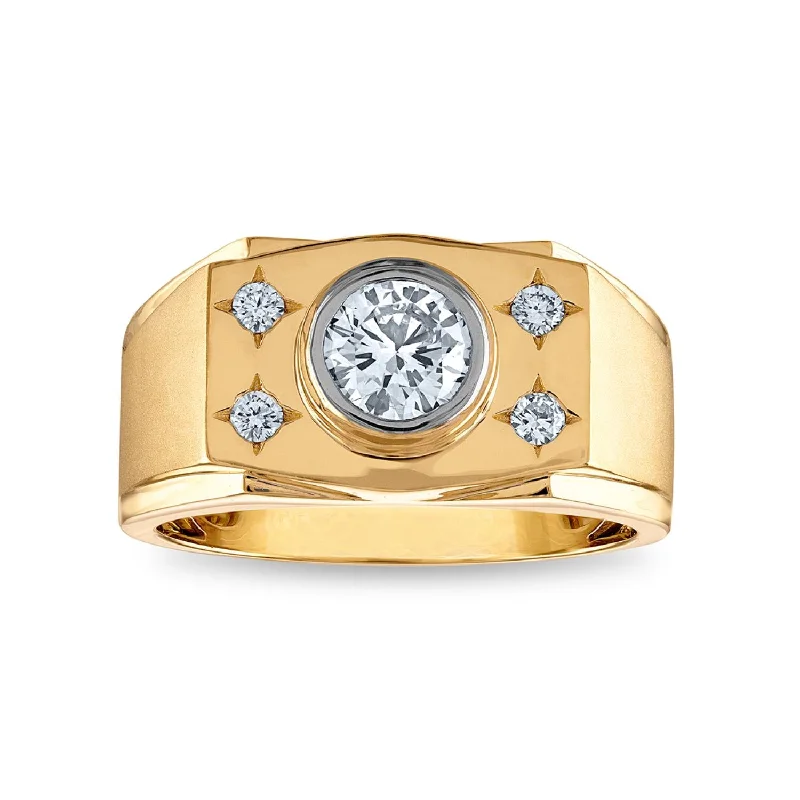 Signature EcoLove 1 CTW Lab Grown Diamond Ring in 14KT Yellow Gold