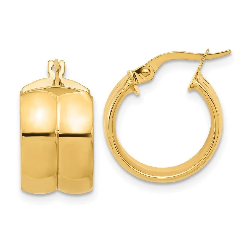 Curata 14k Yellow Gold Polished 17.25x16mm Hoop Earrings