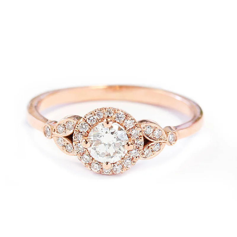 Rome Crown - Diamond Halo Engagement Ring ♥