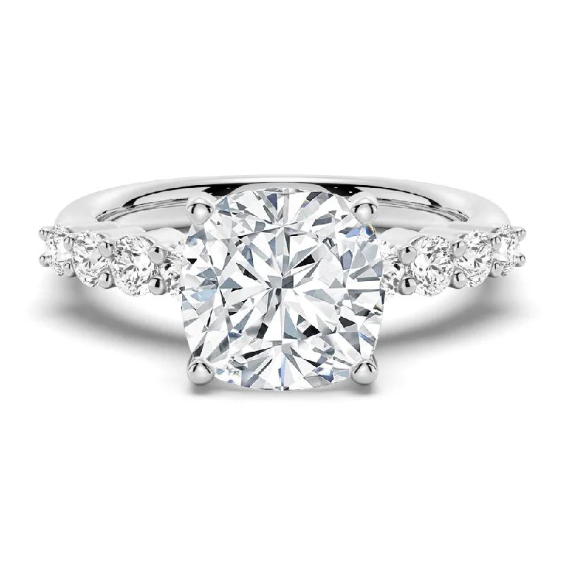 Classic Shared-Prong Cushion Cut Engagement Ring