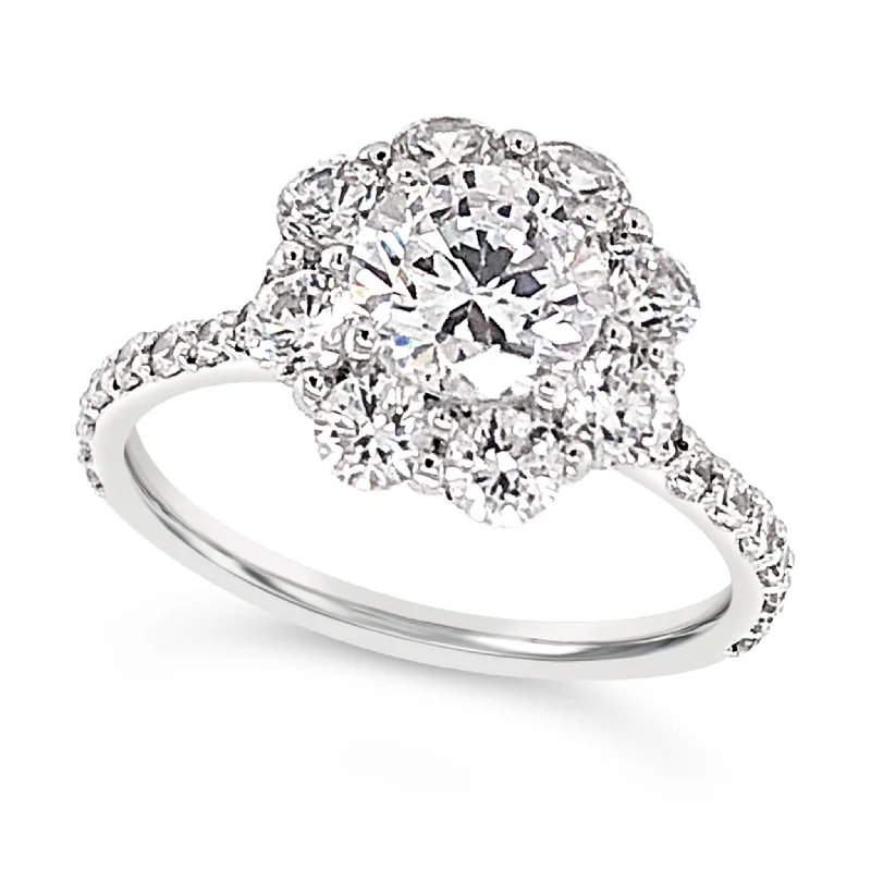 Eight Round Diamond Halo Engagement Mounting