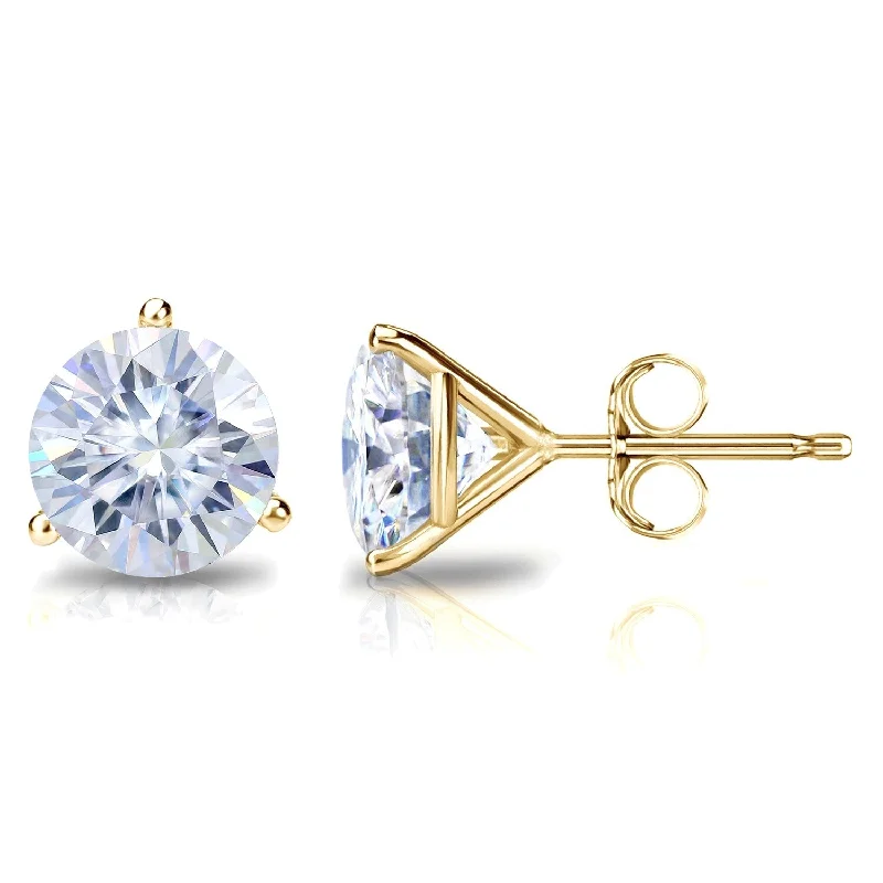 Auriya 1 1/2ctw Round Moissanite Stud Earrings 14k Gold Martini-set - 5.9 mm