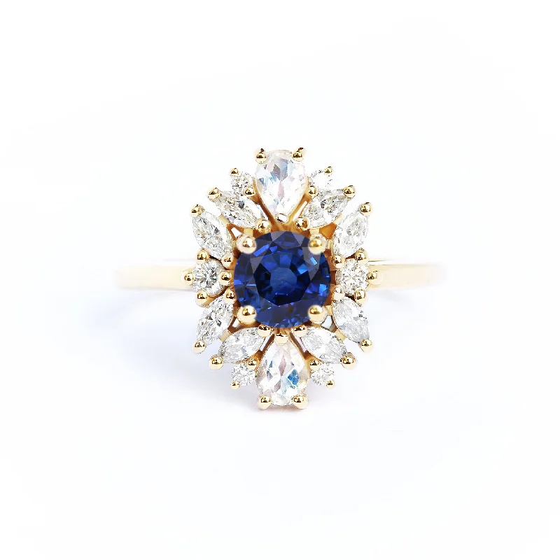 Blue sapphire engagement ring, Odisea