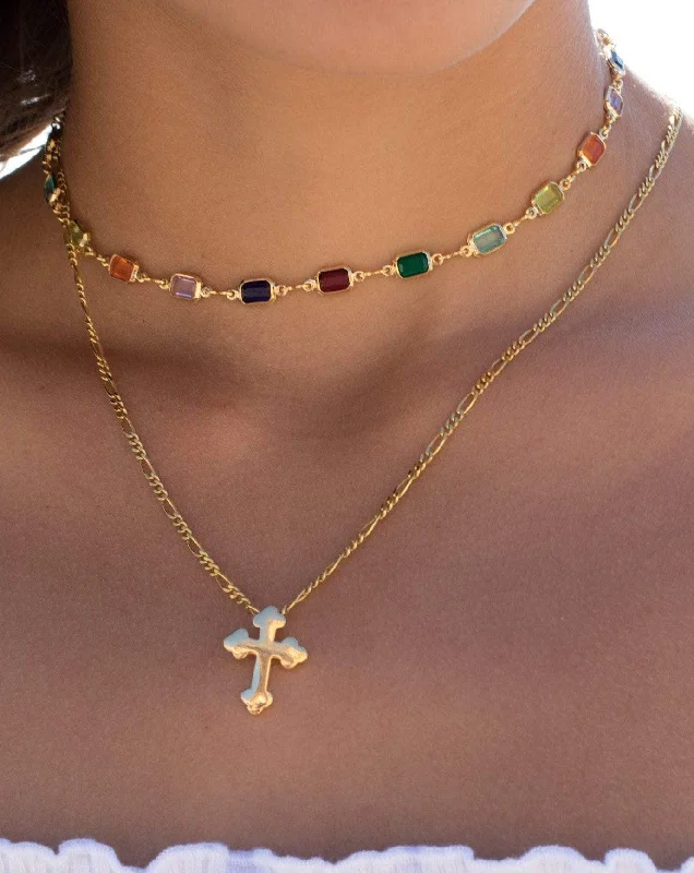 Cross Necklace ~ Gold Vermeil~MN034