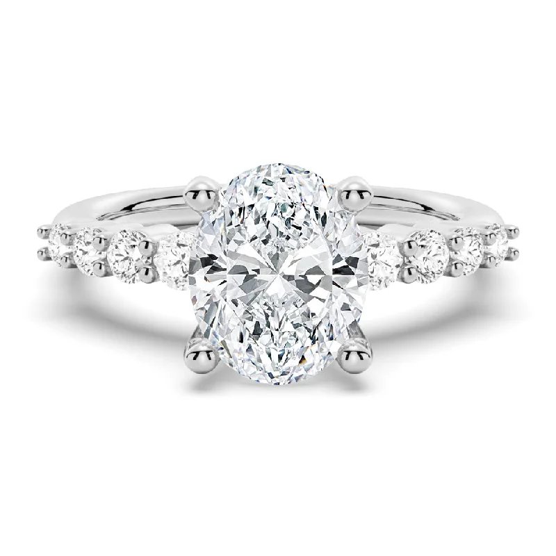 Classic Shared-Prong Oval Cut Engagement Ring