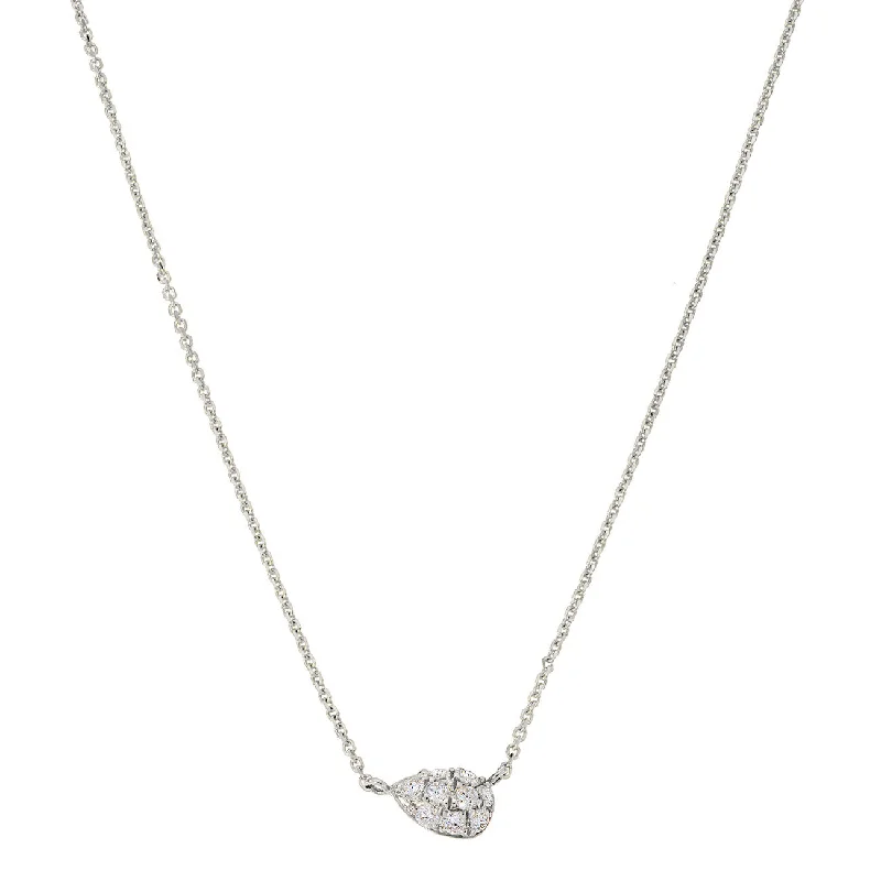 Courtney Necklace Silver White Diamonds