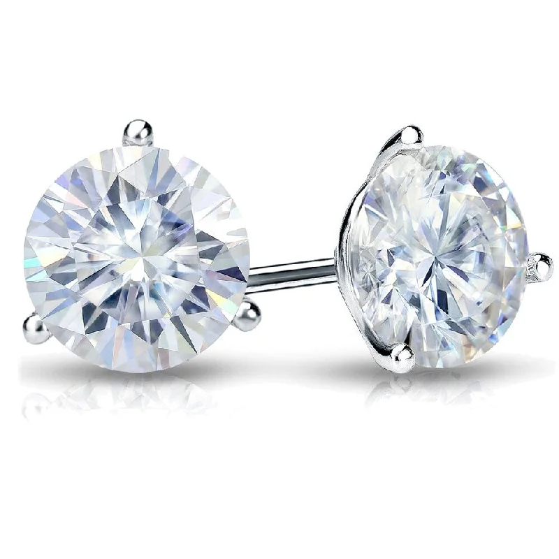 Auriya 5ctw Round Moissanite Stud Earrings 14k Gold Martini-set