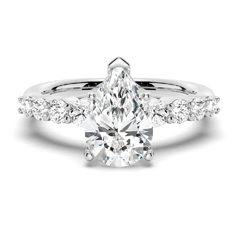 Classic Shared-Prong Pear Shaped Engagement Ring