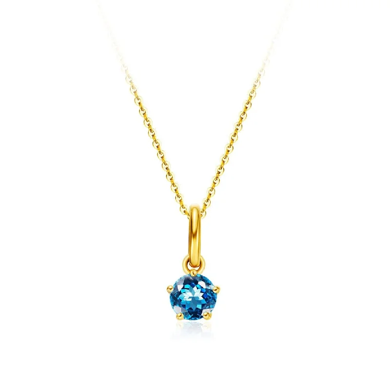 FANCIME Delicate November Birthstone Topaz 18K Yellow Gold Necklace