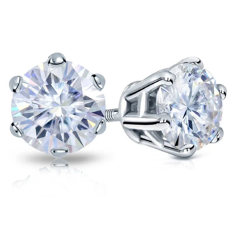 Auriya 7ctw Round Moissanite Stud Earrings 18k Gold