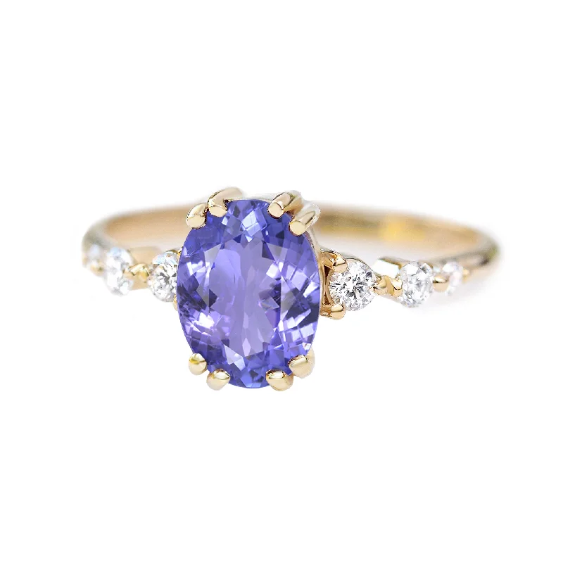 Oval Tanzanite Engagement Ring, Candy pop