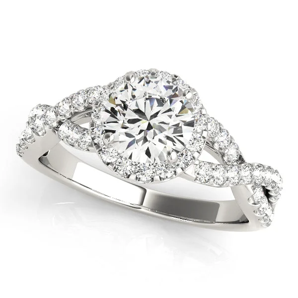 Open Cross-Over Diamond Engagement Mounting