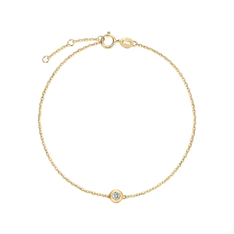 FANCIME Small Diamond 18K Solid Gold Bracelet