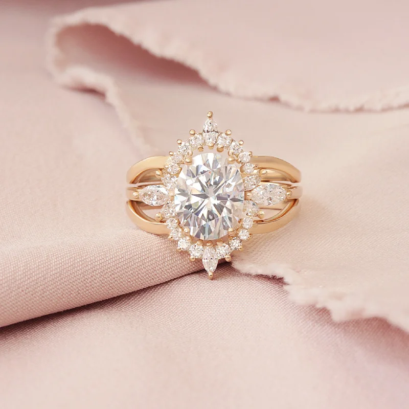 3 Carat Oval Diamond Engagement ring, Hidden Halo - "Jordan" ♥