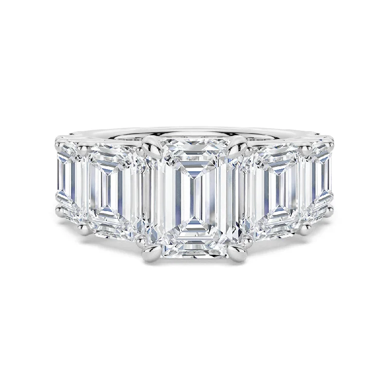 Multi-Stone Emerald Cut Moissanite Vintage Engagement Ring