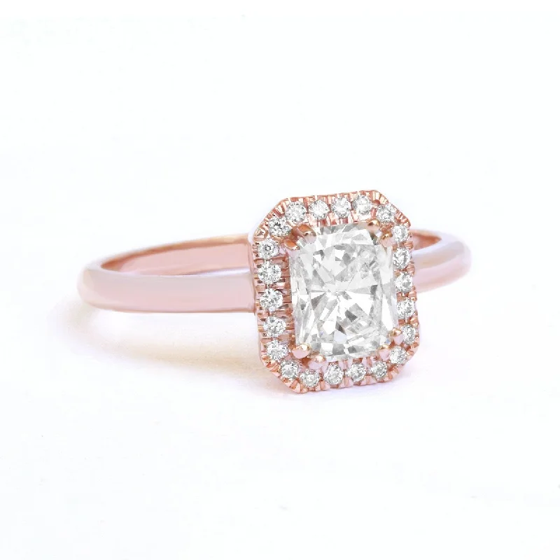 Radiant Cut Halo Diamond Engagement Ring - "Radiant soul"