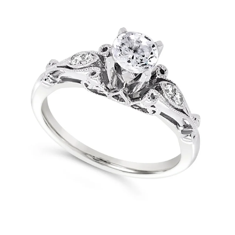 Diamond Accented Scroll Design Engagement Mounting