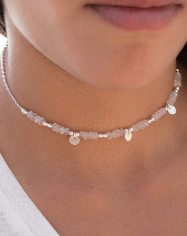 Moonstone Choker ~ Sterling Silver 925 or Gold Filled~MN016