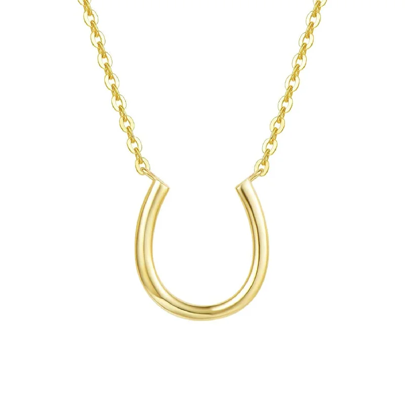 FANCIME Horseshoe Necklace14K Solid Yellow Gold Necklace