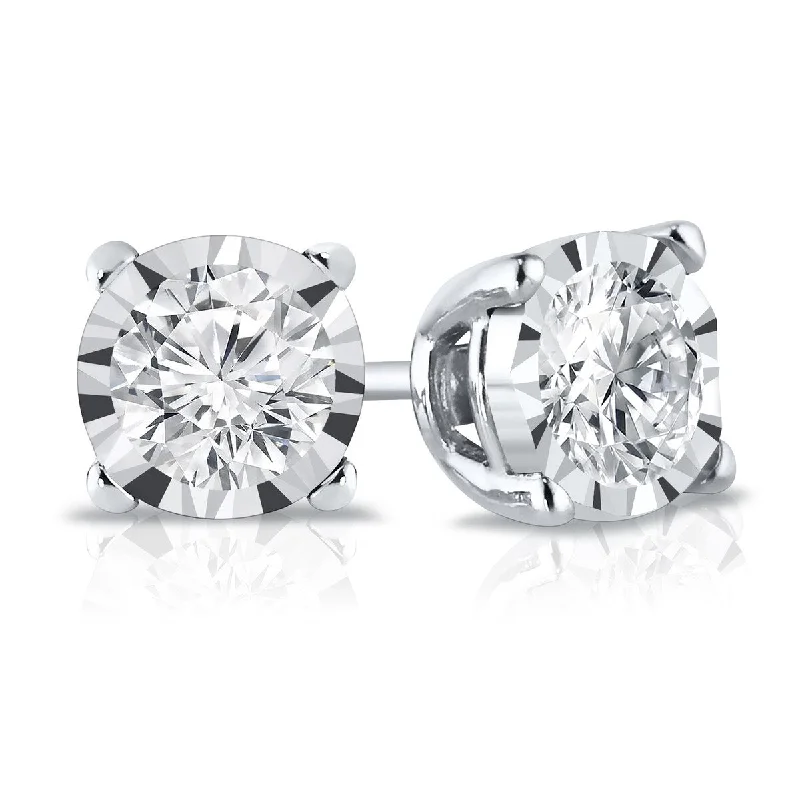 Auriya 14k Gold 1/2ctw Round Diamond Stud Earrings (G-H, VS1-VS2)