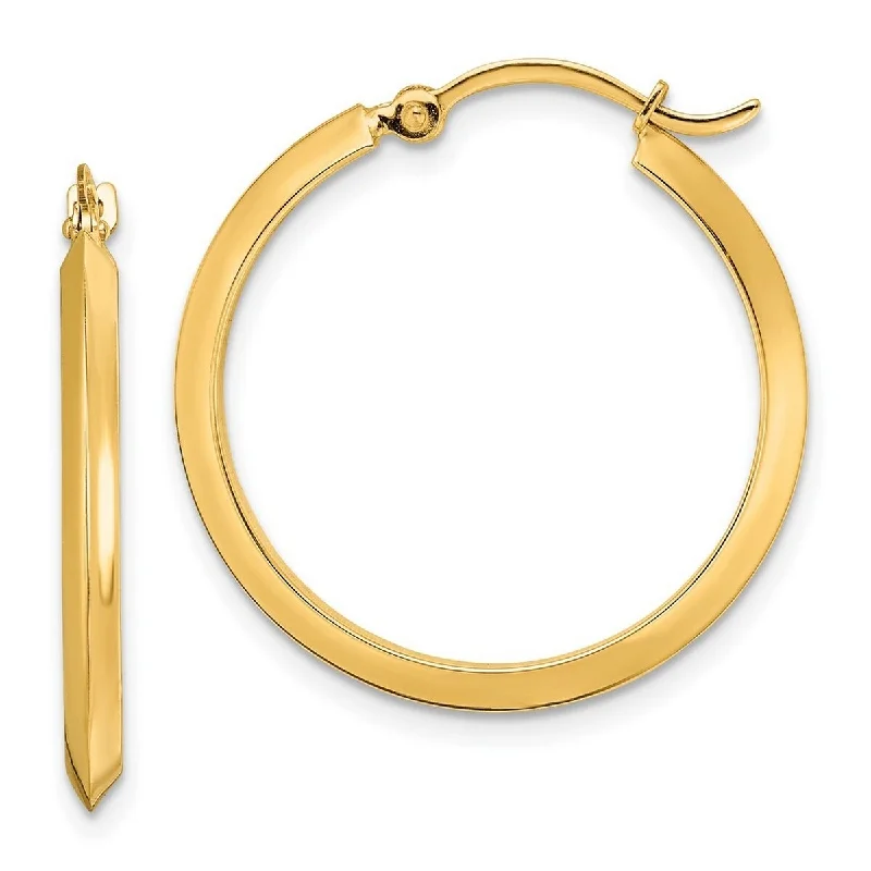 Curata 14k Yellow Gold Polished 26x2.25mm Classic Hoop Earrings