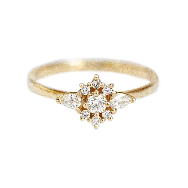 Iris flower dainty engagement ring ♥