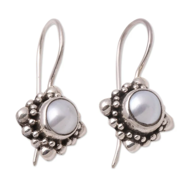 Moon Face' Pearl Earrings