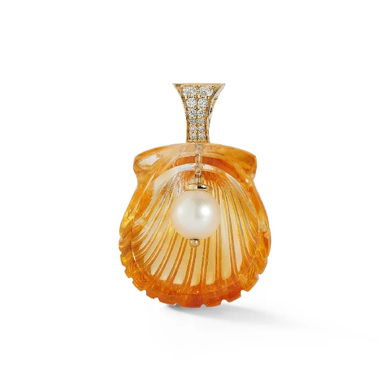 Large  Dream Shell Pendant - Citrine