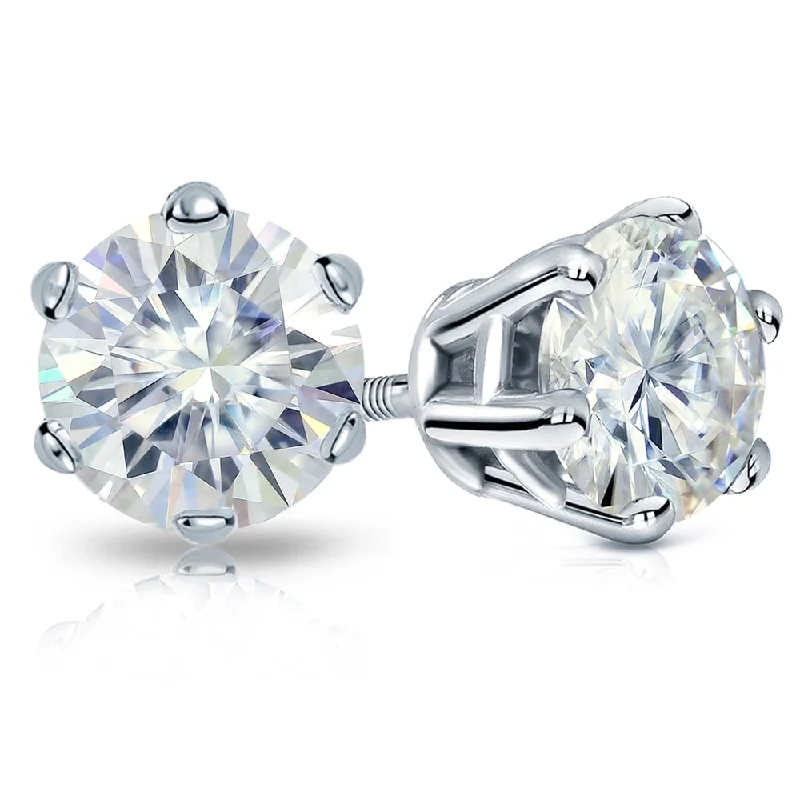 Auriya 5ctw Round Moissanite Stud Earrings 18k Gold