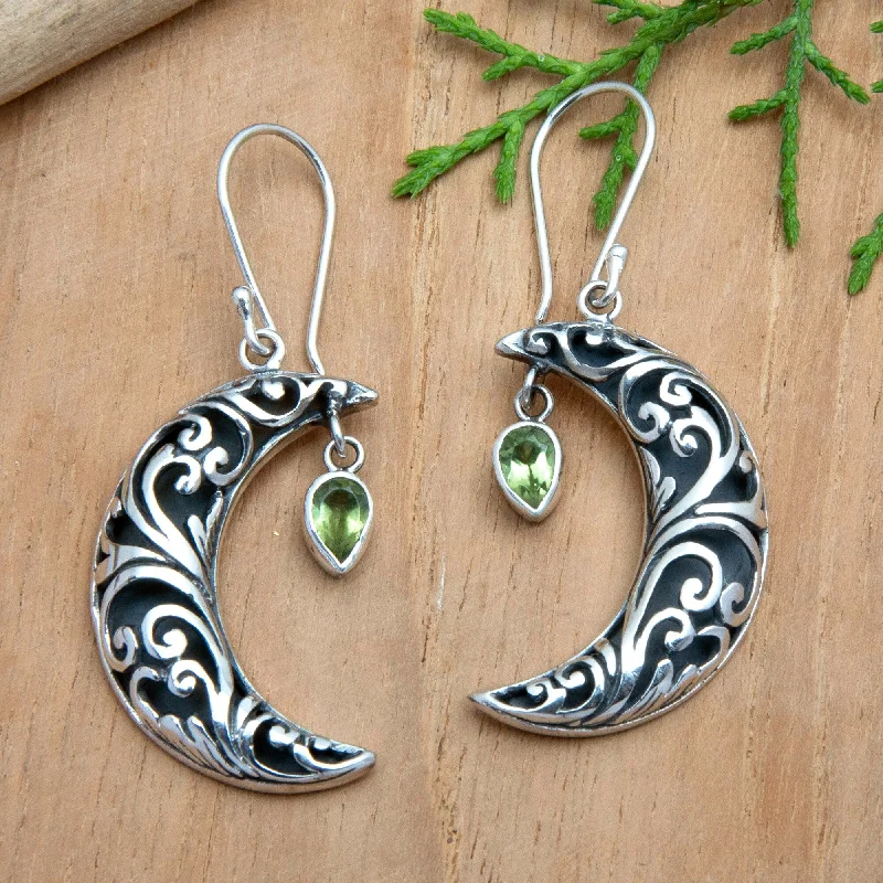 Novica Handmade Fortune Night Peridot Dangle Earrings